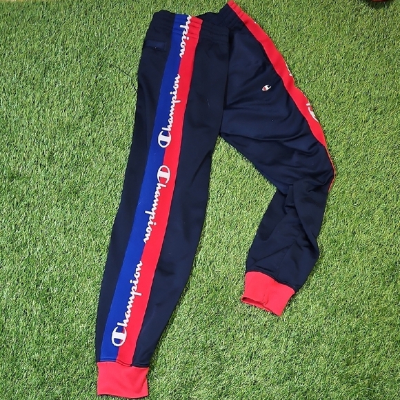 Champion Mens Size M Navy and Red Joggers RARE - Picture 1 of 7